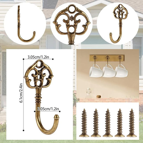 20 PCS Vintage Decorative Wall Hooks, Bohemian Decorative Coat Hook - Image 2
