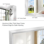 24 x 24 Silver Bathroom Mirror, Brushed Silver Square Mirror - Image 6