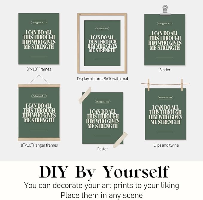 Locomiss Sage Green Christian Wall Art Decor Posters, Modern Bible Verse - Image 7