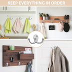 Homanu 10 Pack Coat Hooks, Heavy Duty Double Prong Coat Hooks Wall Mounted - Image 2