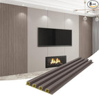 8-Pack WPC Wall Panels 118’’ x 6.1’’ 3D Slat Wall Panel Acoustic Wall Paneling by Unknown