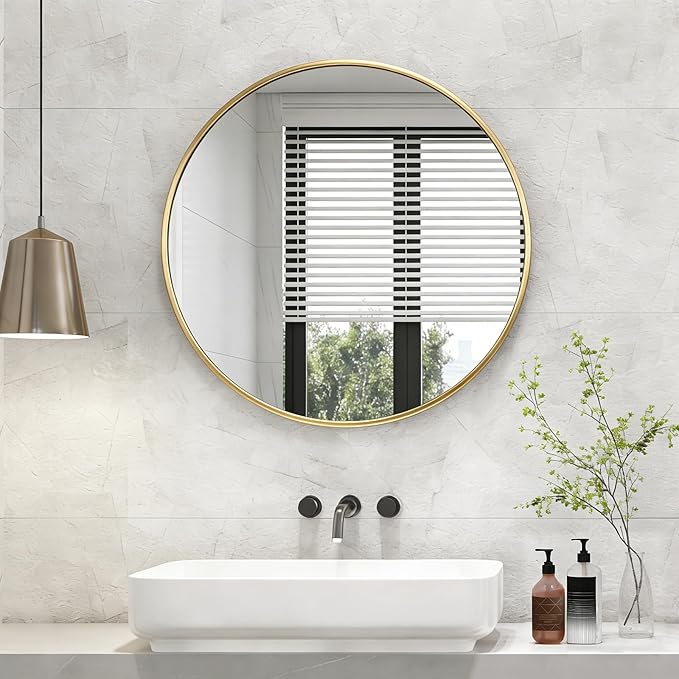 NEWBULIG 36 Inch Round Wall Mirror, Bathroom Mirror - Image 7