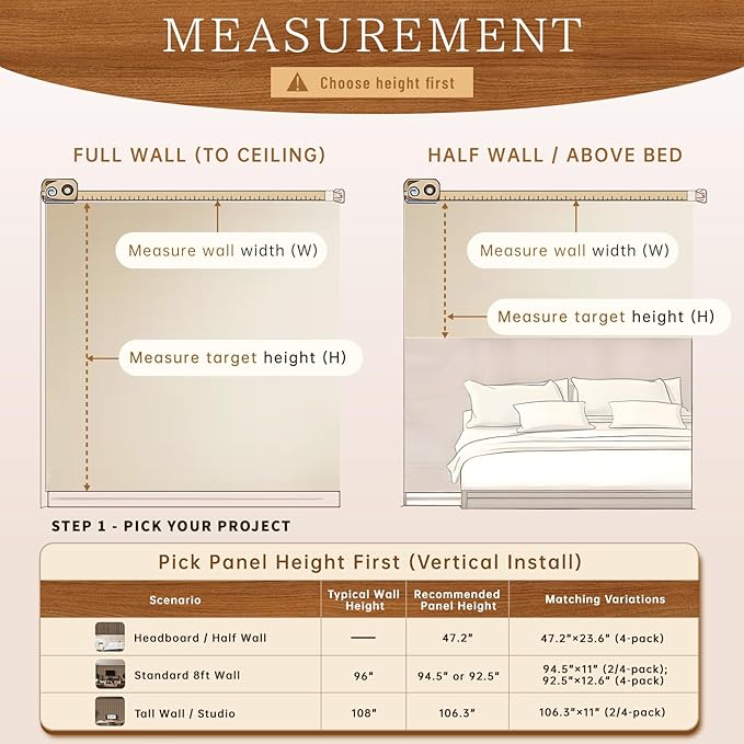 4 Pack Wood Panels for Wall, 106.3" × 11" Wood Slat Acoustic Panels, Soundproof - Image 5