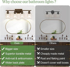 Indoi 4 Light Bathroom Light Fixtures, Oil-Rubbed Bronze Modern Vanity Lights - Image 2