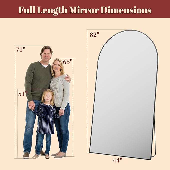Suidia 82"x44" Arched Full Length Mirror - Image 4