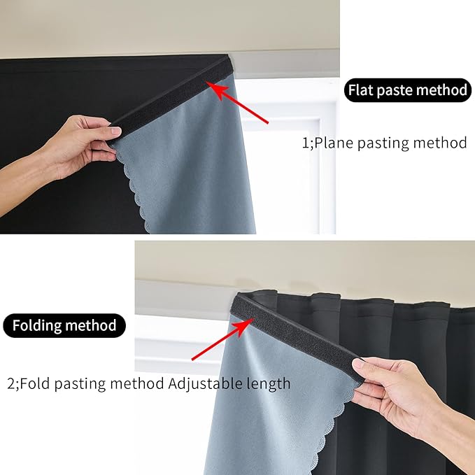 AJAZZ Self Adhesive Curtains 100% Blackout Shades Window Cover Sticky Curtain - Image 5
