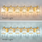 Modern Bathroom Vanity Light 6-Lights Brass Gold Vanity Light Crystal Wall - Image 7
