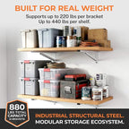 Heavy Duty Metal Brackets for Garage Wall Shelving, Modular Wall Mounted - Image 2