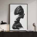 Modern Framed Black and White Abstract Wall Art, Minimalist Elegant Canvas - Image 4