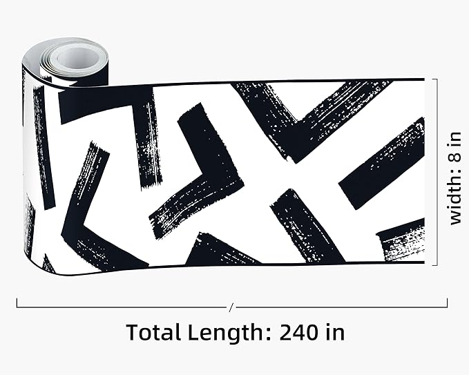 FLFK Black and White Design Wallpaper Border - Image 2