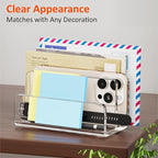 FUCDTEFC Desk Mail Organizer, 2 Section Clear Acrylic File Holder Letter - Image 7