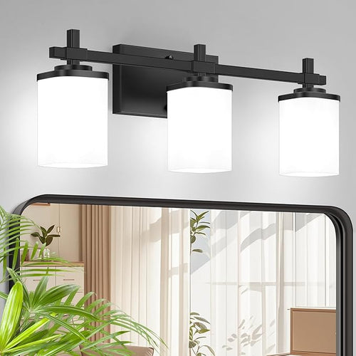 3-Lights Black Vanity Lights for Bathroom by Spiglamm