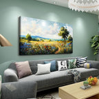 hyidecorart Nature Field Scenery Abstract Painting Framed Wall Art - Image 2
