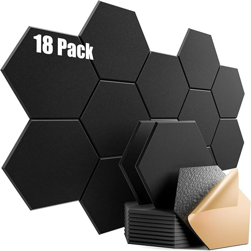 18 Pack Self-Adhesive Acoustic Panels 12" X 10" X 0.4" by Dailycooper
