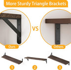 YGEOMER Floating Shelves for Wall, 23in Brown Wall Shelves for Living Room - Image 3