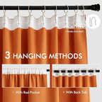 MIULEE Orange Back Tab Blackout Curtains 102 Inch Long 2 Panels Set - Image 3