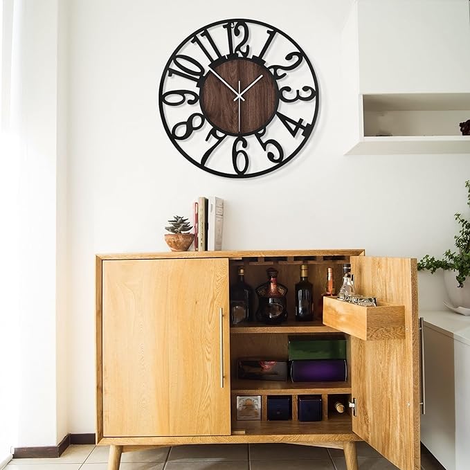 LEIKE Large Wall Clocks for Living Room, Non Ticking, Battery Operated - Image 8