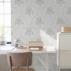 Ismoon Vintage Peel and Stick Wallpaper Floral Contact Paper Boho White and - Image 9