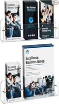 HIIMIEI Brochure Holder Wall Mount: 2-Pack Acrylic Modular Flyer, Pamphlet by HIIMIEI