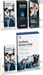 HIIMIEI Brochure Holder Wall Mount: 2-Pack Acrylic Modular Flyer, Pamphlet by HIIMIEI