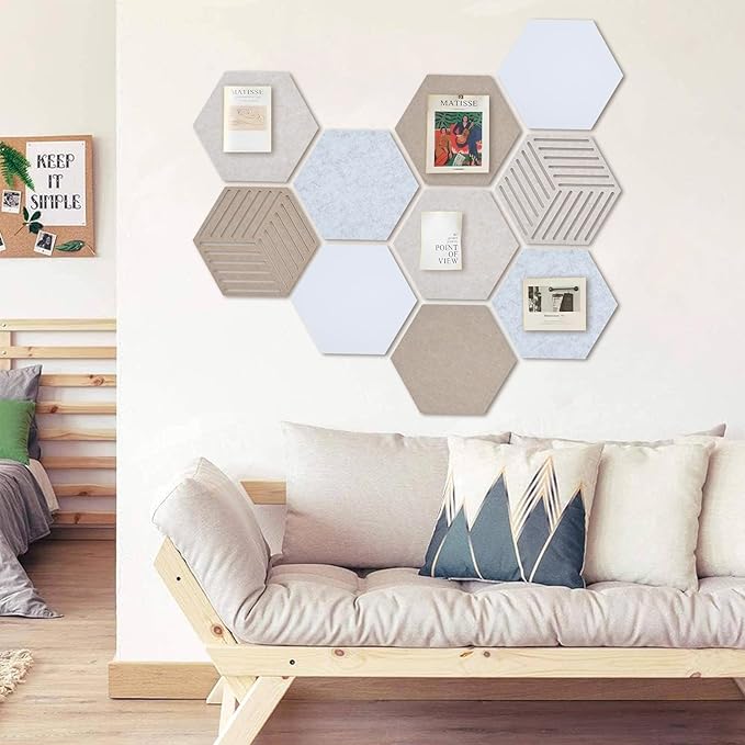 Acoustic Felt Bulletin Board Tiles Self-Adhesive Sound Absorbing Wall Panels - Image 4