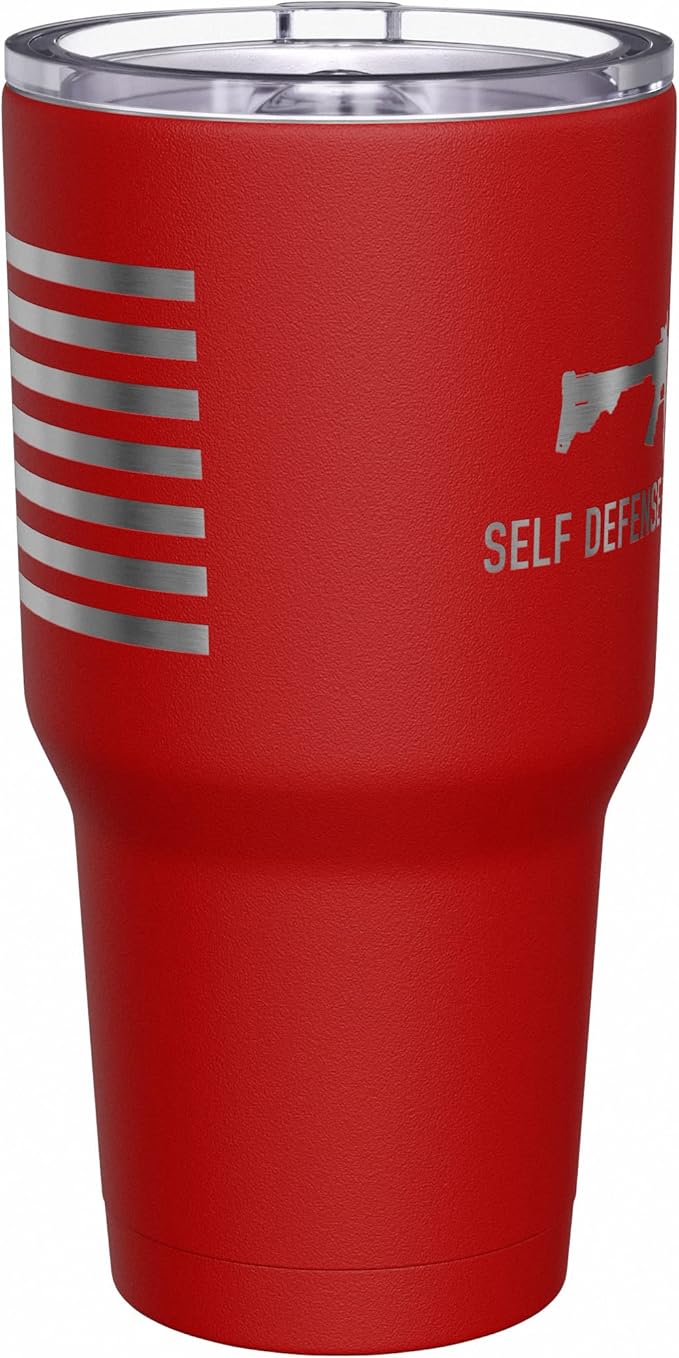 We The People Holsters - Self-Defense - Coffee Tumbler - American Flag Coffee Travel Mug - Engraved Tumbler - Double Insulated Tumbler - 30 oz