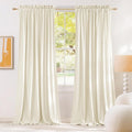 NICETOWN Ivory White Velvet Curtains 120 inches Long by NICETOWN