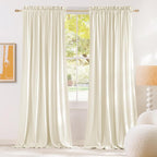 NICETOWN Ivory White Velvet Curtains 120 inches Long by NICETOWN
