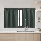 RYB HOME Dark Green Small Blackout Window Curtains - Image 2