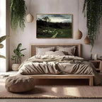 OIQArtOIQ Framed Vintage Landscape Wall Art Shepherd Natural Scenery Oil - Image 5