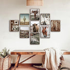 tgguytiy 9 Pcs Western Vintage Farmhouse Poster Canvas Wall Art Highland cattle - Image 5