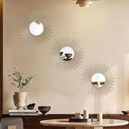 3 Pack Metal Mirrors for Wall Sunburst Wall Mirrors Home Décor Decorative - Image 3