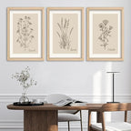 YWJKWLGS Vintage Botanical Wall Art 11x16 Inch Set of 3 Wooded Framed - Image 7