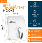 GLUIT Adhesive Wall Hooks for Hanging Heavy Duty 22 lbs Hooks for Walls No Drill - Image 3