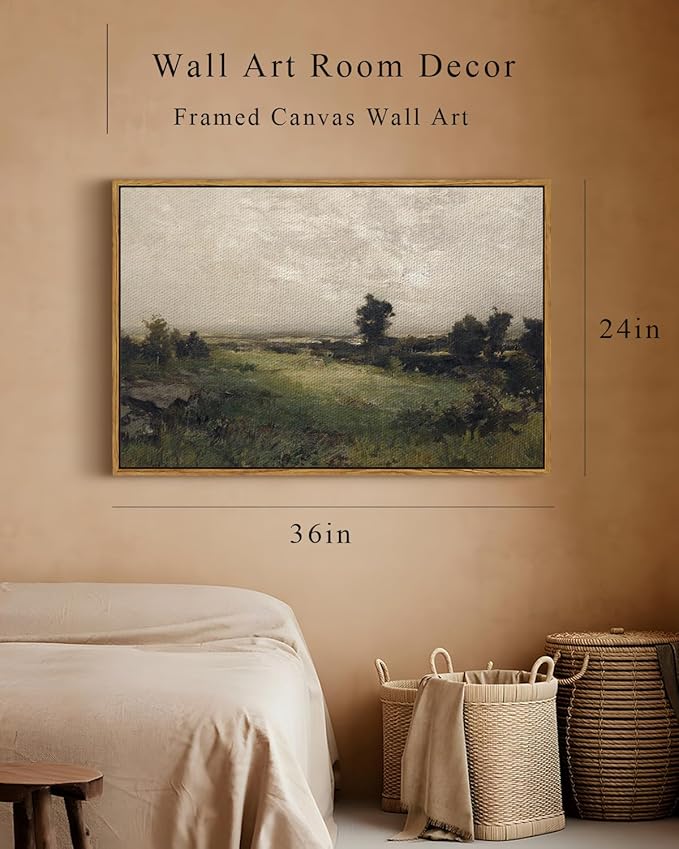 InSimSea Framed Canvas Wall Art Vintage Decor, Framed Vintage Landscape Canvas - Image 5