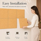 Large Cork Boards for Walls – 48" x 36" Self Adhesive Felt Wall Tiles - Image 4