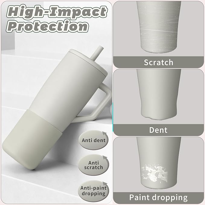 Tall Silicone Boot Compatible with Brumate Era 40 oz 30 oz Tumbler with Handle, Protective Anti-Slip & Anti-Scratches Cover Bumper Accessories