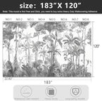 -Grey Jungle Botanical Animal Banana Leaf Fabric Wallpaper Living Room Tropical - Image 4
