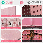Peg Board, 2 Pack Metal Pegboard Panels Pink Pegboards Wall Organizer - Image 6