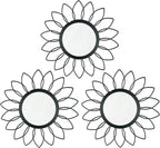 3 Pack Metal Mirrors for Wall Sunburst Wall Mirrors Home Décor Decorative by Uaussi