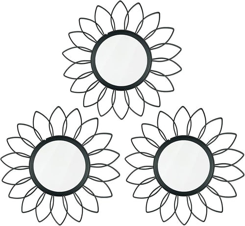3 Pack Metal Mirrors for Wall Sunburst Wall Mirrors Home Décor Decorative by Uaussi