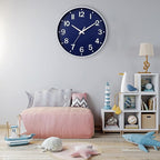 HZDHCLH Navy Blue Wall Clocks Battery Operated, 12 inch Silent Non Ticking - Image 7