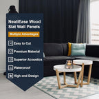NeatiEase Wood Slat Wall Panels, 4-Piece 96" x 12.6", Soundproof & Noise - Image 3
