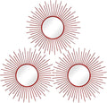 3 Pack Metal Mirrors for Wall Sunburst Wall Mirrors Home Décor Decorative by Uaussi
