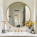 Gold Round Mirror 18 inch, Round Bathroom Mirror, Wall Mirrors by Mfring