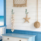 SOFFEE DESIGN 2PCS Green Mermaid Side Profile Hooks, Beach Themed Towel Hangers - Image 6