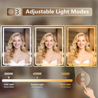 55x36 Inch LED Lighted Bathroom Mirror - Image 3