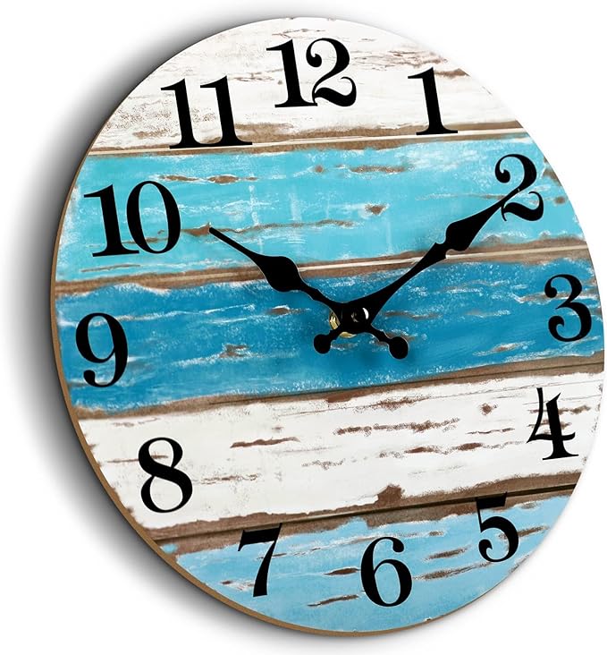 CHYLIN Wall Clock Beach Decor 12 Inch Coastal Nautical Ocean Clocks by CHYLIN
