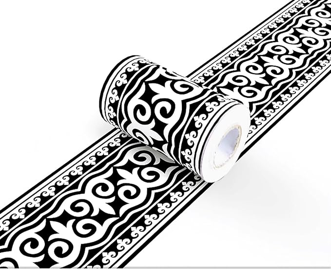 Wallpaper Border Trim Peel and Stick Vintage Black and White Boarders Self by WEISENI