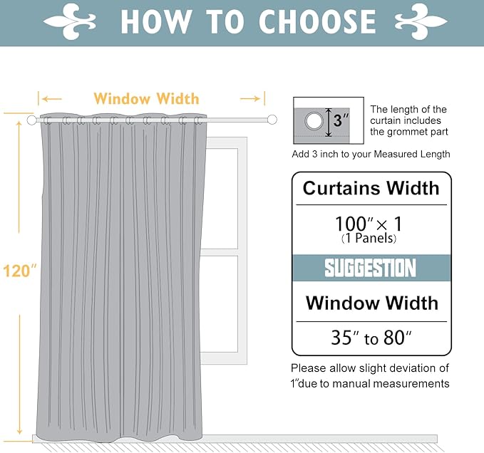 ChrisDowa Room Divider Curtain 120 Inches Long, Wide Blackout Sliding Door - Image 6